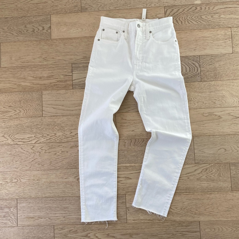 Madewell perfect vintage Jean tile white raw-hem